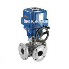 Q944F防爆電動三通球閥，法蘭三通球閥