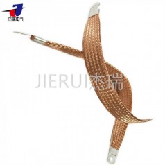 定制25mm2幕墻防雷銅導(dǎo)線 編織防雷銅索40*2長度孔徑可按要求定制