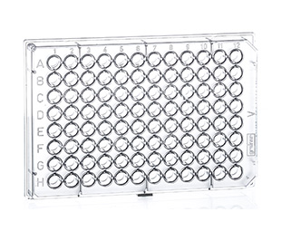 Greiner 96孔細胞培養微孔板（聚苯乙烯，TC表面處理，滅菌）651180 V型底，透明色，帶