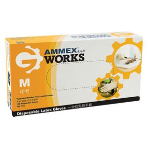 愛馬斯TLFGWC 一次性乳膠手套 無粉 乳黃色